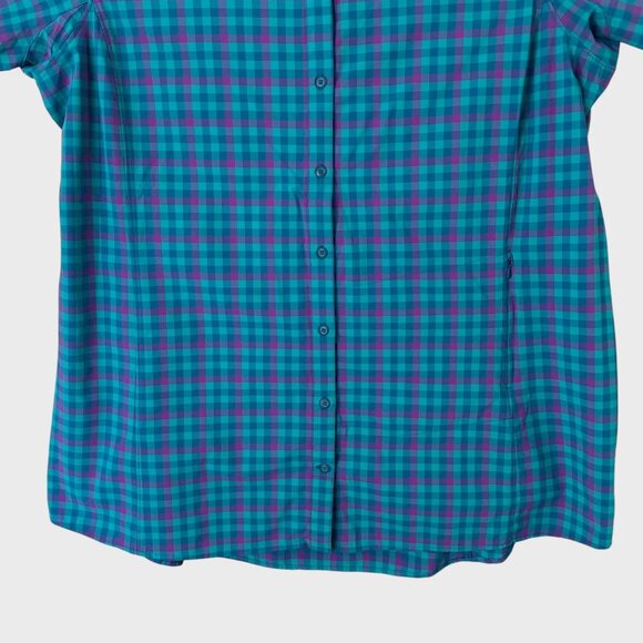 Duluth Trading Co. Sidewinder Plaid Tunic Shirt Teal Women's 2XL UPF-30 Hiking - Picture 6 of 12